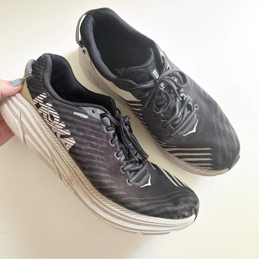 Hoka One One Rincon 1102874 Black White Men's 10.5